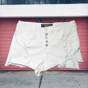 EUC Indigo Rein White Ripped Denim Shorts Size 15/31